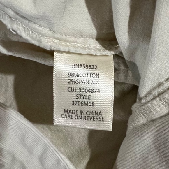 Corduroy Wide Leg Ankle Pants, Ivory, Size M - Picture 6 of 9